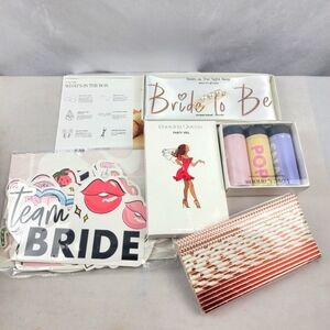 NWT Bachelorette Party in a box! Veil, balloons, straws, photo props, sash